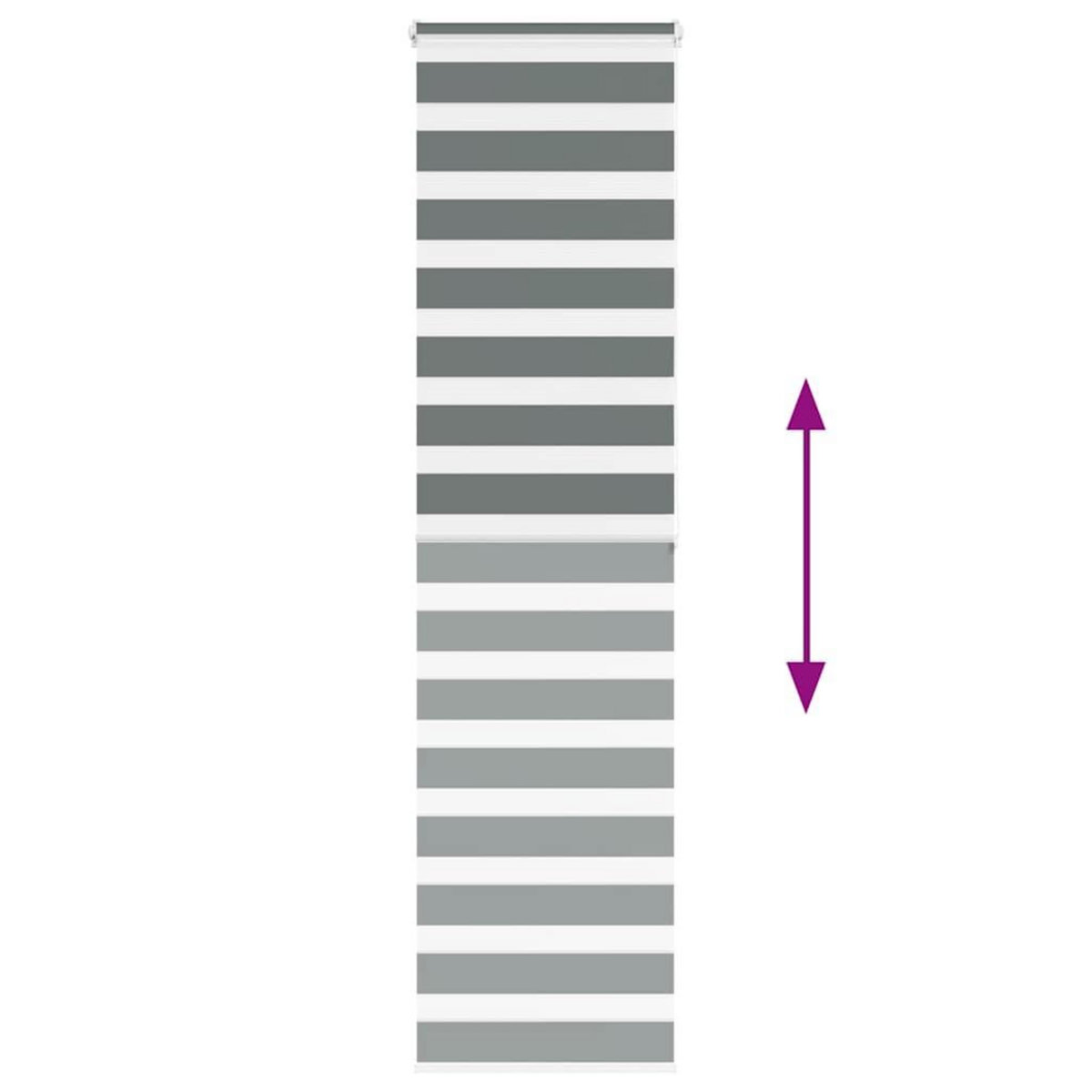 VIDAXL Store zebre gris fonce largeur du tissu 65,9 cm polyester