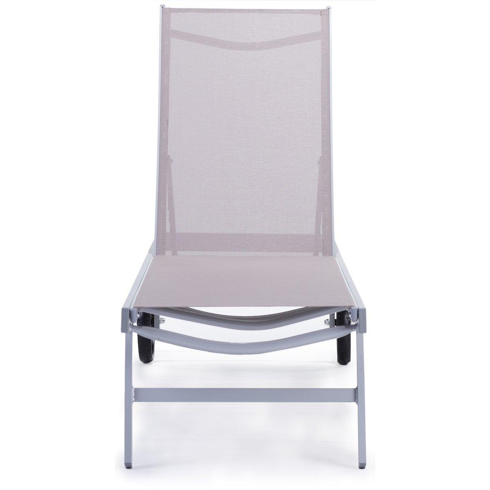 Voir la diapositive 4 : Habitat et Jardin Bain de soleil Alu / Textilene  Bella  avec roues - Taupe