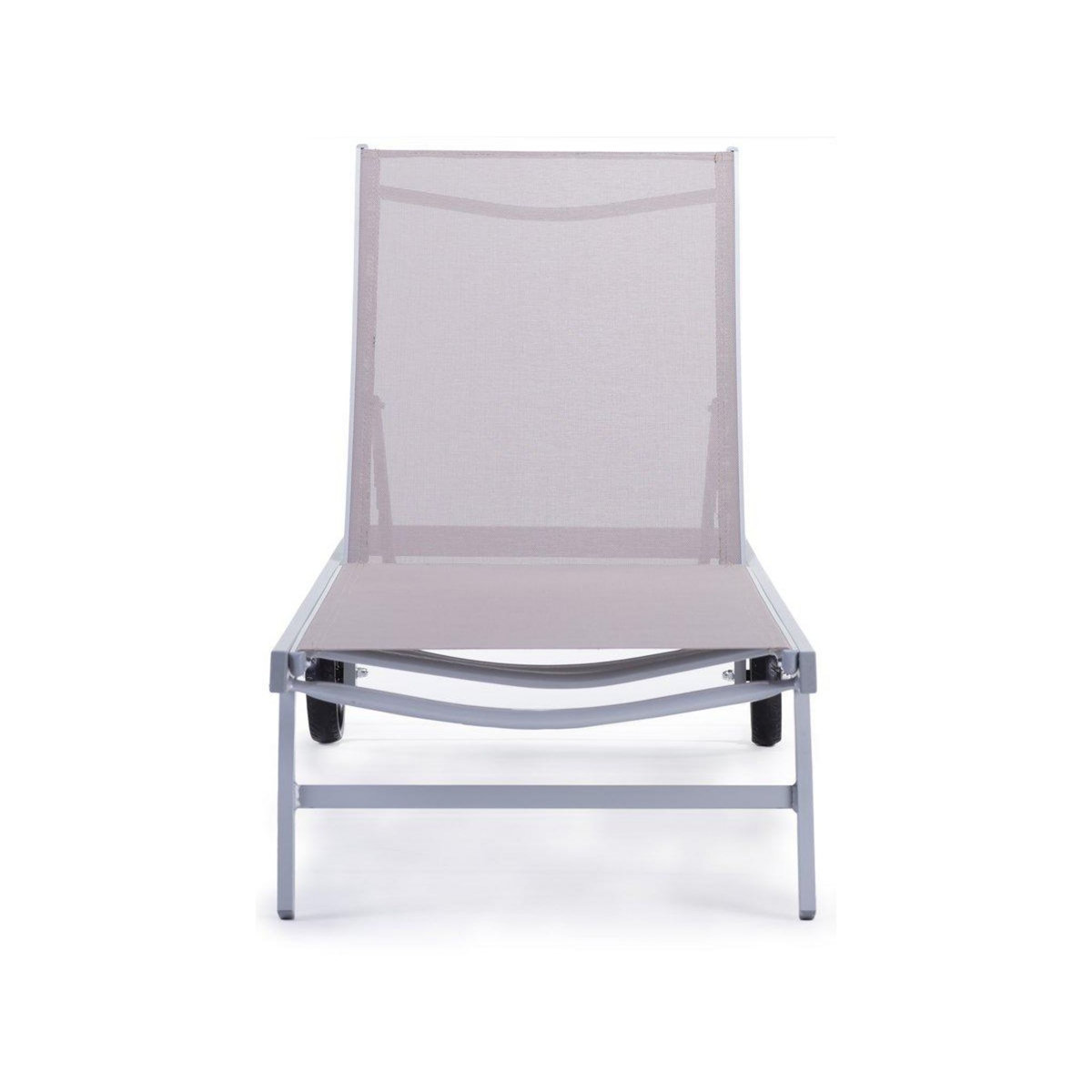 Habitat et Jardin Bain de soleil Alu / Textilene  Bella  avec roues - Taupe