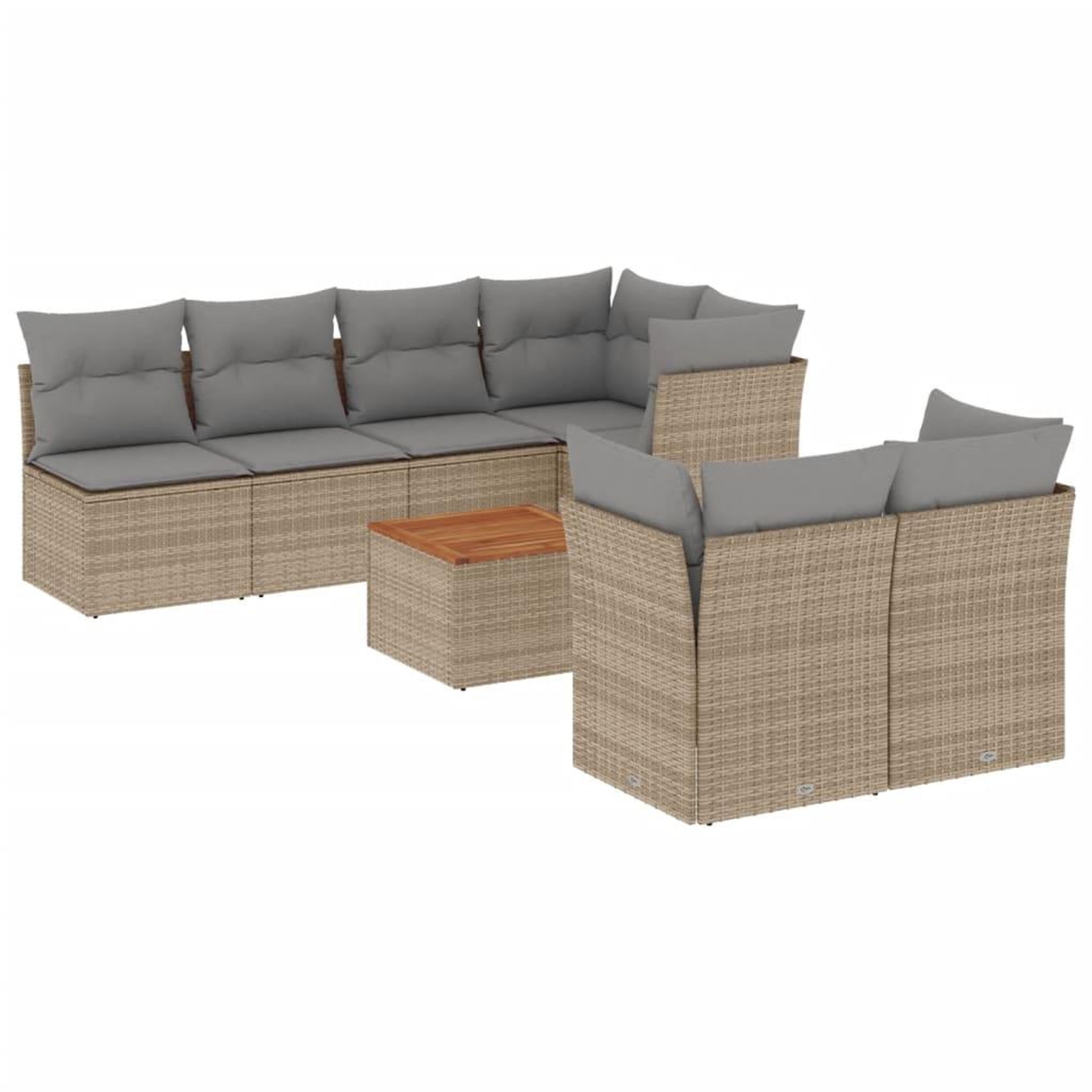 Voir la diapositive 2 : VIDAXL Salon de jardin avec coussins 8pcs melange beige resine tressee
