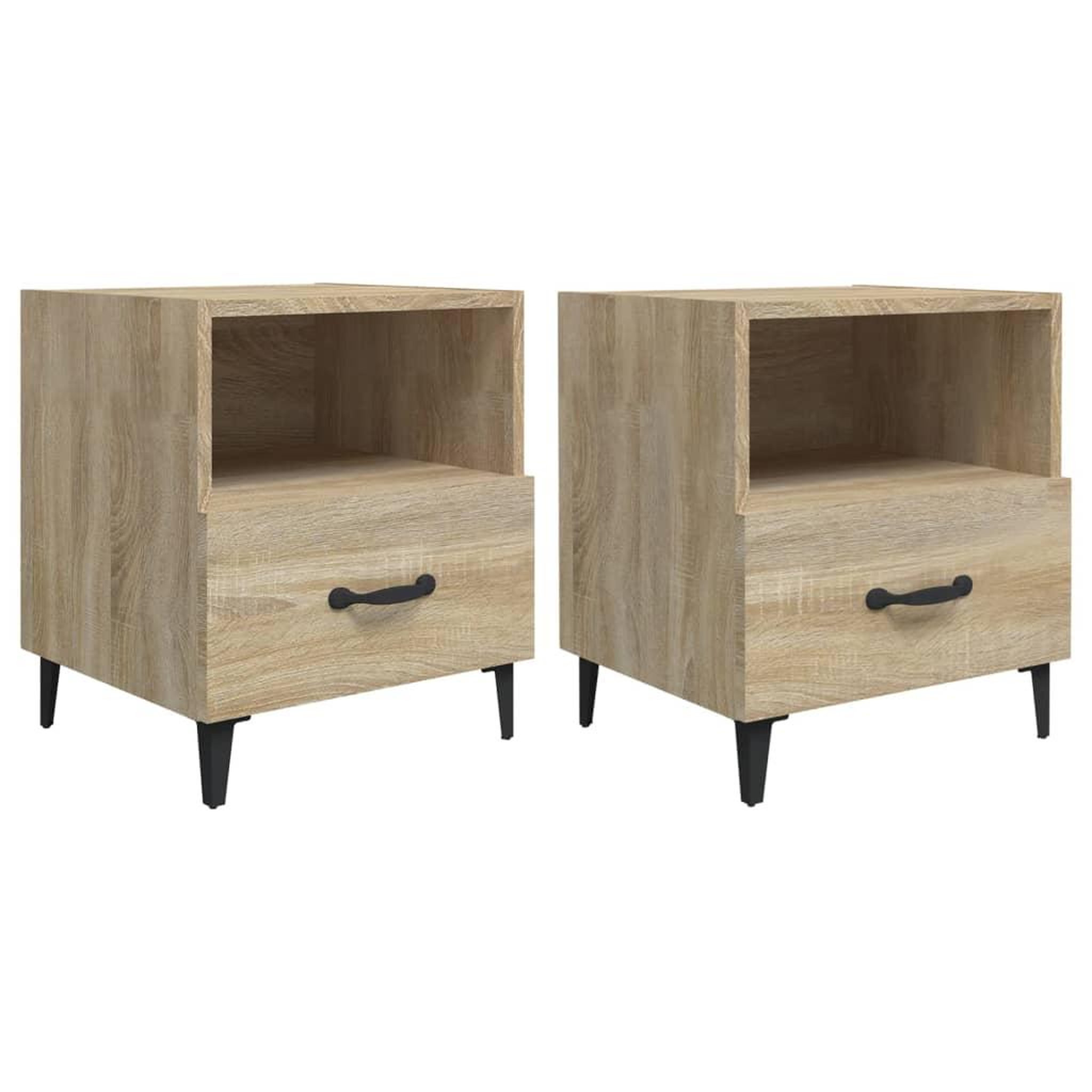 Voir la diapositive 2 : VIDAXL Tables de chevet 2 pcs Chene Sonoma Bois d'ingenierie