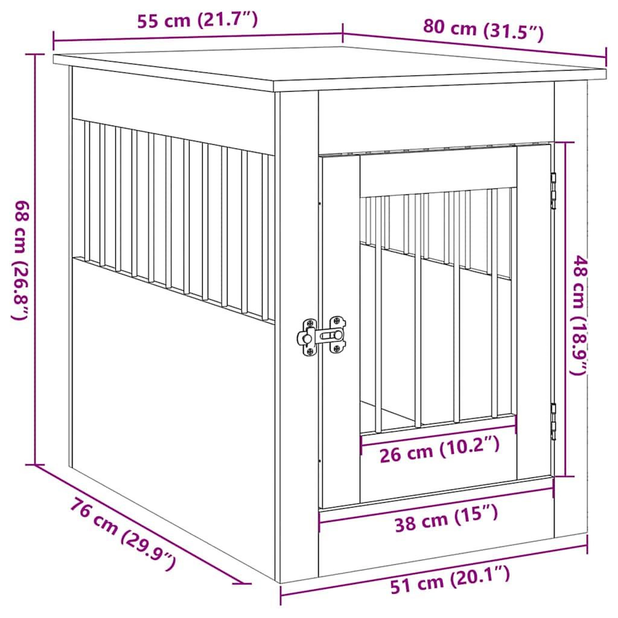 Voir la diapositive 6 : VIDAXL Meuble de cage chiens vieux bois 55x80x68 cm bois d'ingenierie