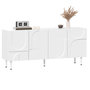 Voir la diapositive 1 : MERAX Buffet 4 porte(s) 0 tiroir(s) - 160 cm blanc mdf