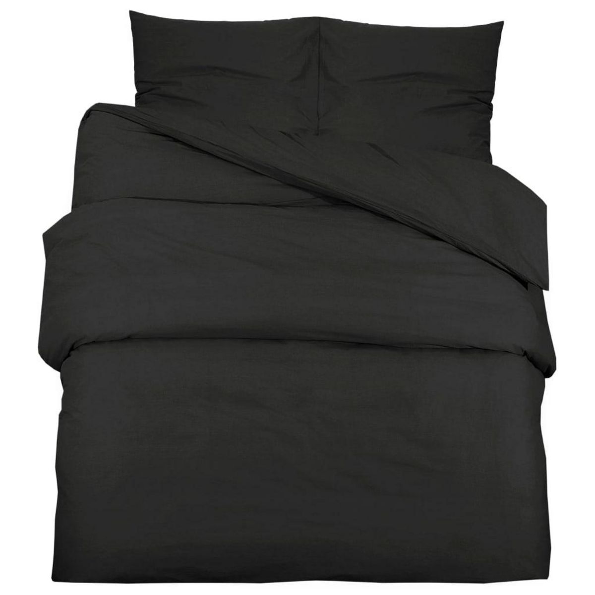VIDAXL Ensemble de housse de couette Noir 240x220 cm Coton