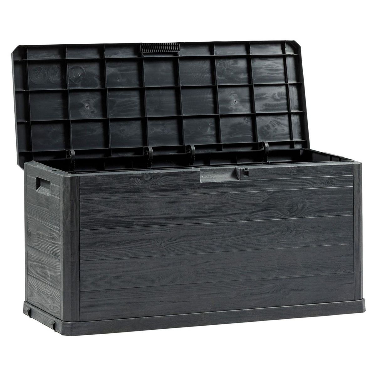 TOOMAX Coffre de rangement jardin résine - Anthracite - 280L - MULTIBOX WOODY 280
