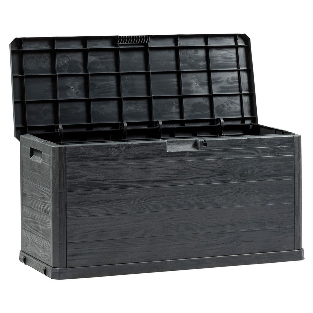 TOOMAX Coffre de rangement jardin résine - Anthracite - 280L - MULTIBOX WOODY 280