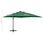 Voir la diapositive 6 : VIDAXL Parasol de jardin en porte-a-faux et mat et lumieres LED vert