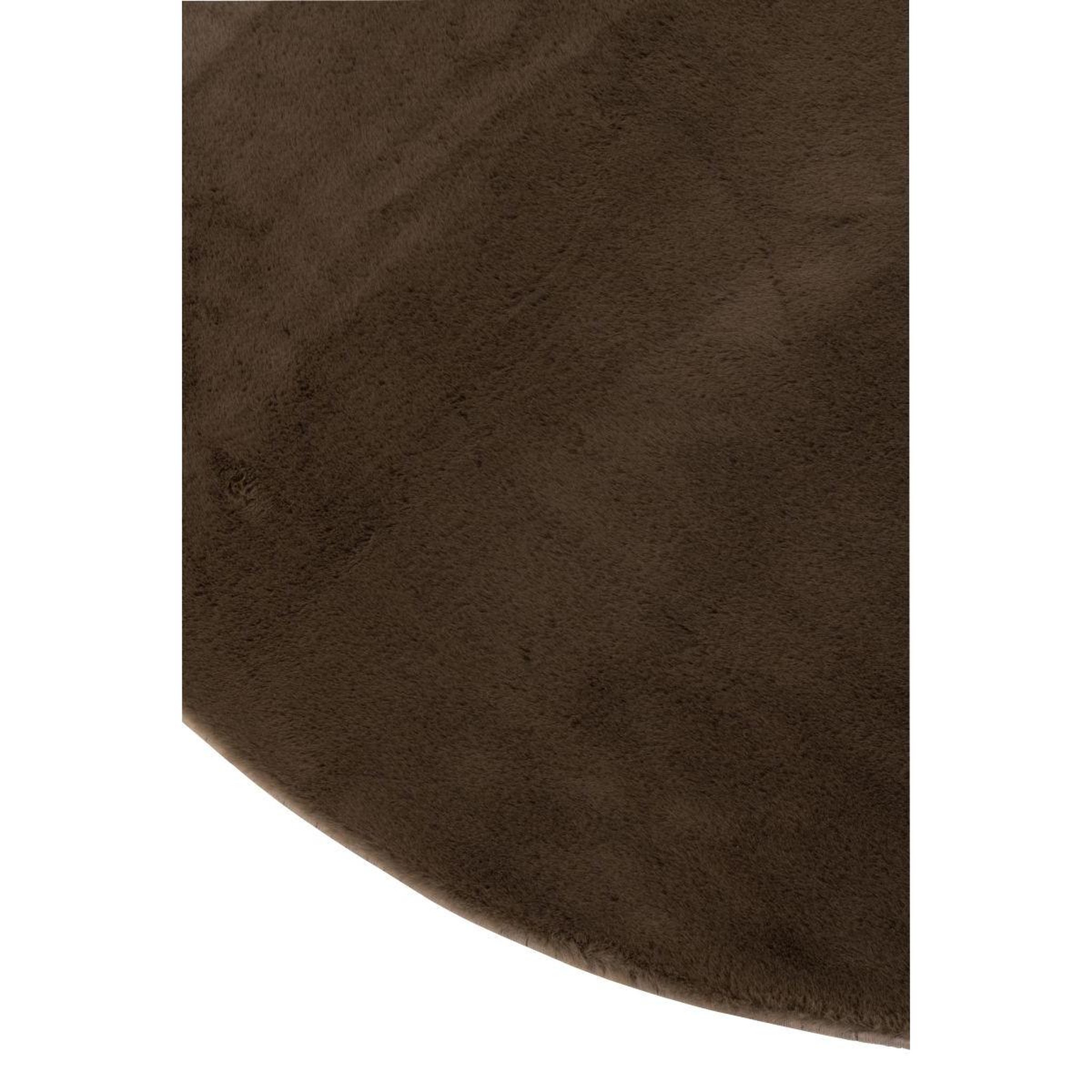 Voir la diapositive 2 : J-LINE Tapis rond uni  cutie  150cm marron foncé