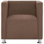 Voir la diapositive 3 : VIDAXL Fauteuil cube Marron Tissu