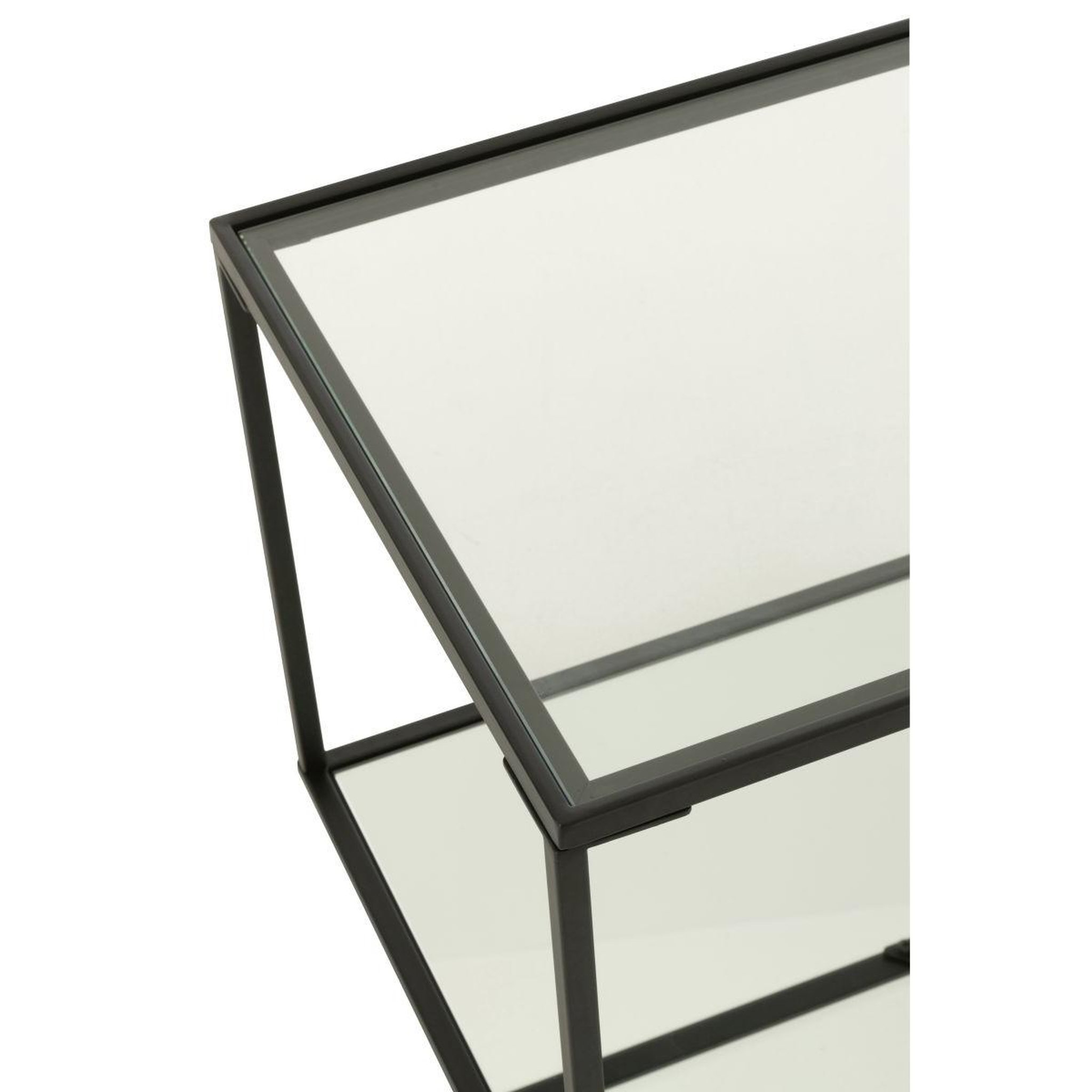 Voir la diapositive 4 : J-LINE Table d'appoint en verre  lorie  50cm noir