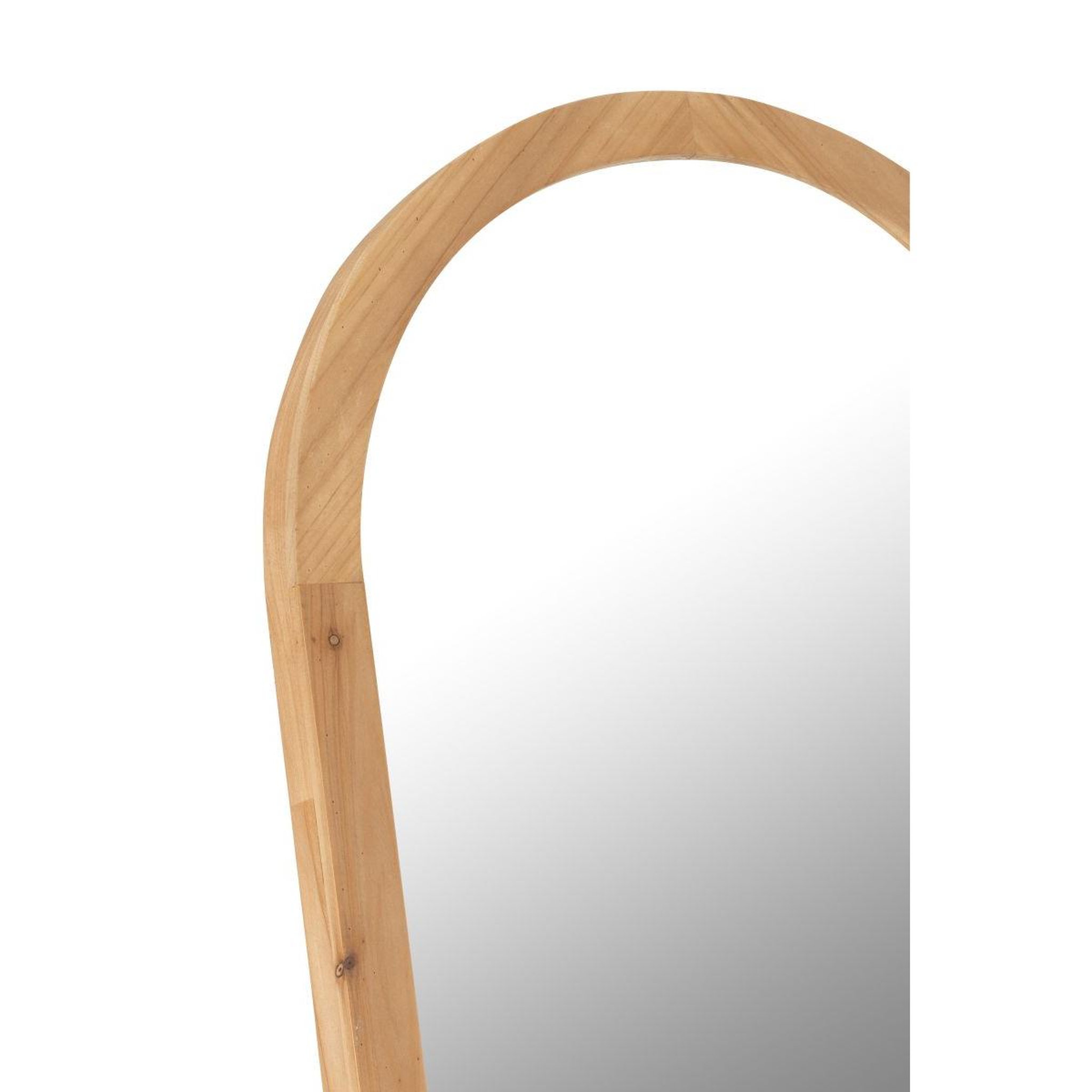 Voir la diapositive 6 : J-LINE Miroir sur pied en bois  hugh  162cm naturel