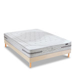 NUIT DE COTON NUIT DE COTON | Ensemble SERENADE | Matelas Ressorts ensachés + Sommier Bois. Coloris disponibles : Beige