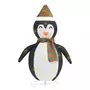 VIDAXL Decoration de Noël pingouin a LED Tissu de luxe 60 cm