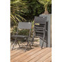 Voir la diapositive 4 : Paris Prix Ensemble Table de Jardin Imitation Bois & 6 Chaises  Boston  150cm Gris Anthracite