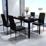 VIDAXL Ensemble de table pour salle a manger cinq pieces noir