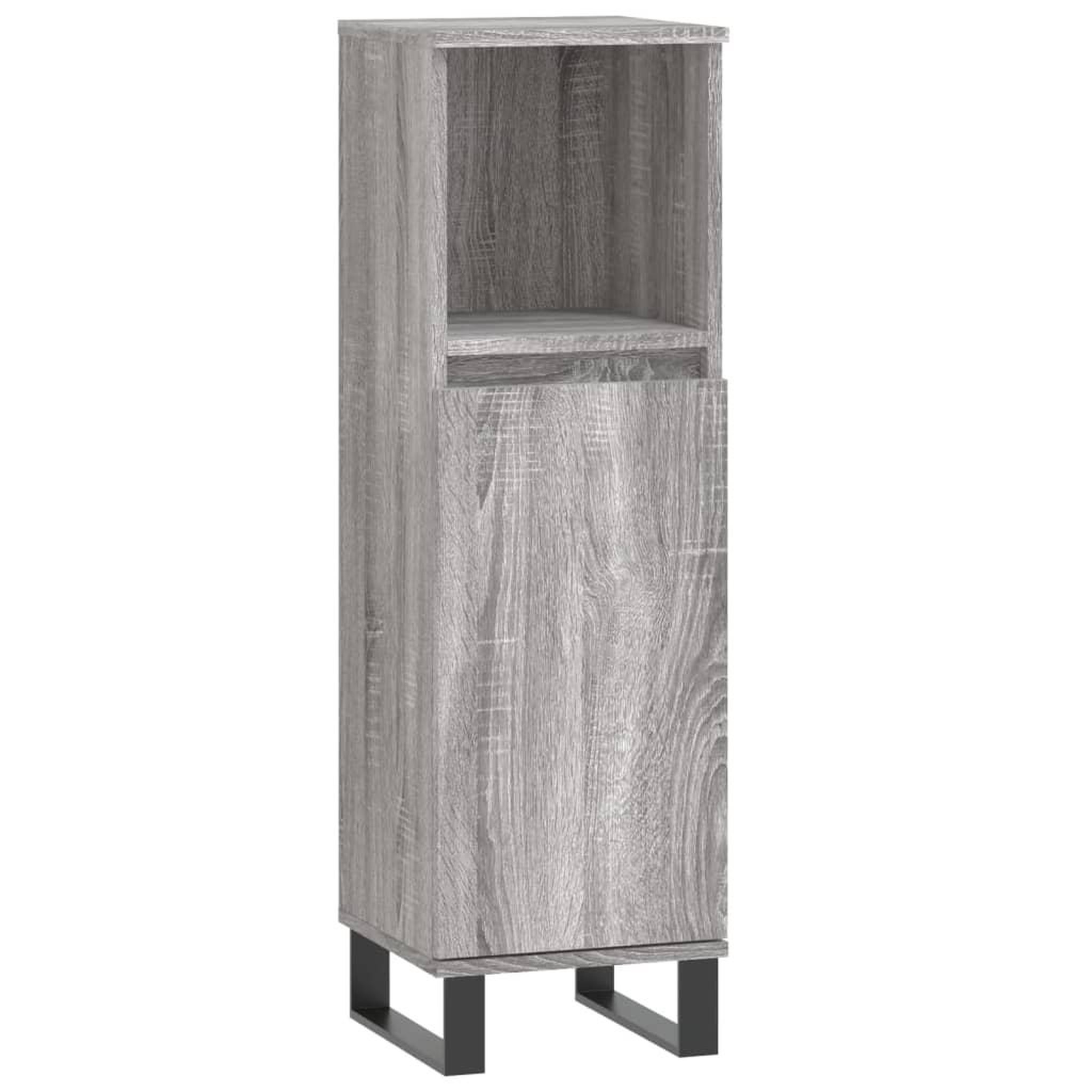 Voir la diapositive 2 : VIDAXL Armoire salle de bain sonoma gris 30x30x100 cm