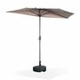 Voir la diapositive 1 : SWEEEK Parasol de balcon Ø250cm  – CALVI – Demi-parasol droit, mât central en aluminium avec manivelle d'ouverture