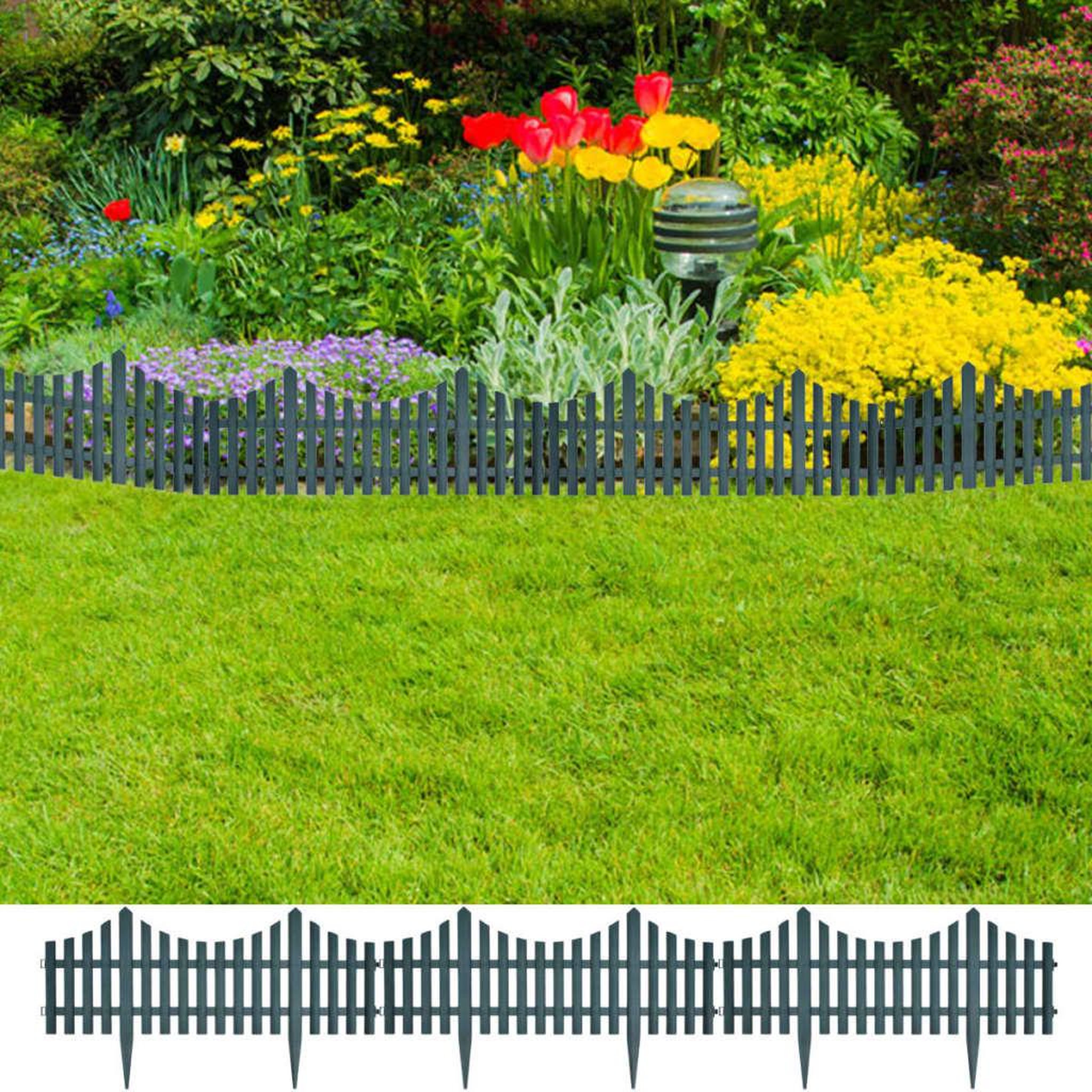 Voir la diapositive 1 : VIDAXL Bordures de pelouse 17 pcs 10 m Vert