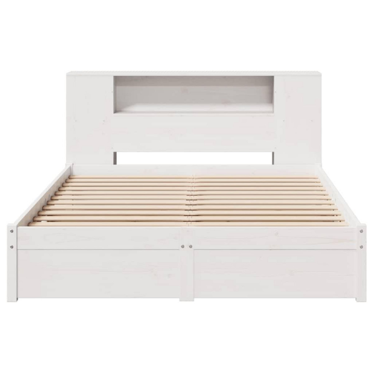 VIDAXL Lit bibliotheque sans matelas blanc 160x200 cm bois pin massif
