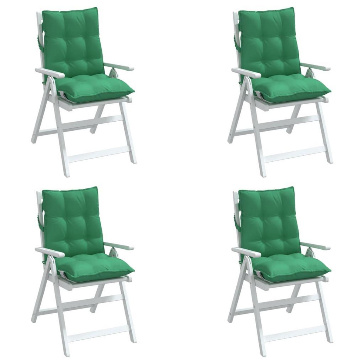 VIDAXL Coussins de chaise a dossier bas lot de 4 vert tissu oxford