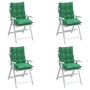 Voir la diapositive 4 : VIDAXL Coussins de chaise a dossier bas lot de 4 vert tissu oxford