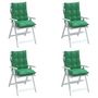 Voir la diapositive 4 : VIDAXL Coussins de chaise a dossier bas lot de 4 vert tissu oxford
