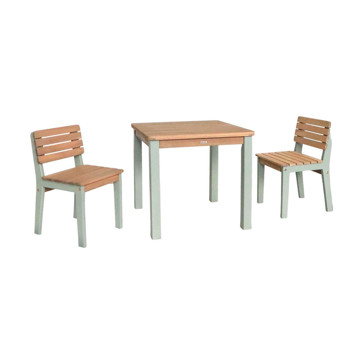 SWEEEK Table de jardin enfant, table en bois d'acacia, intérieur et extérieur avec 2 chaises