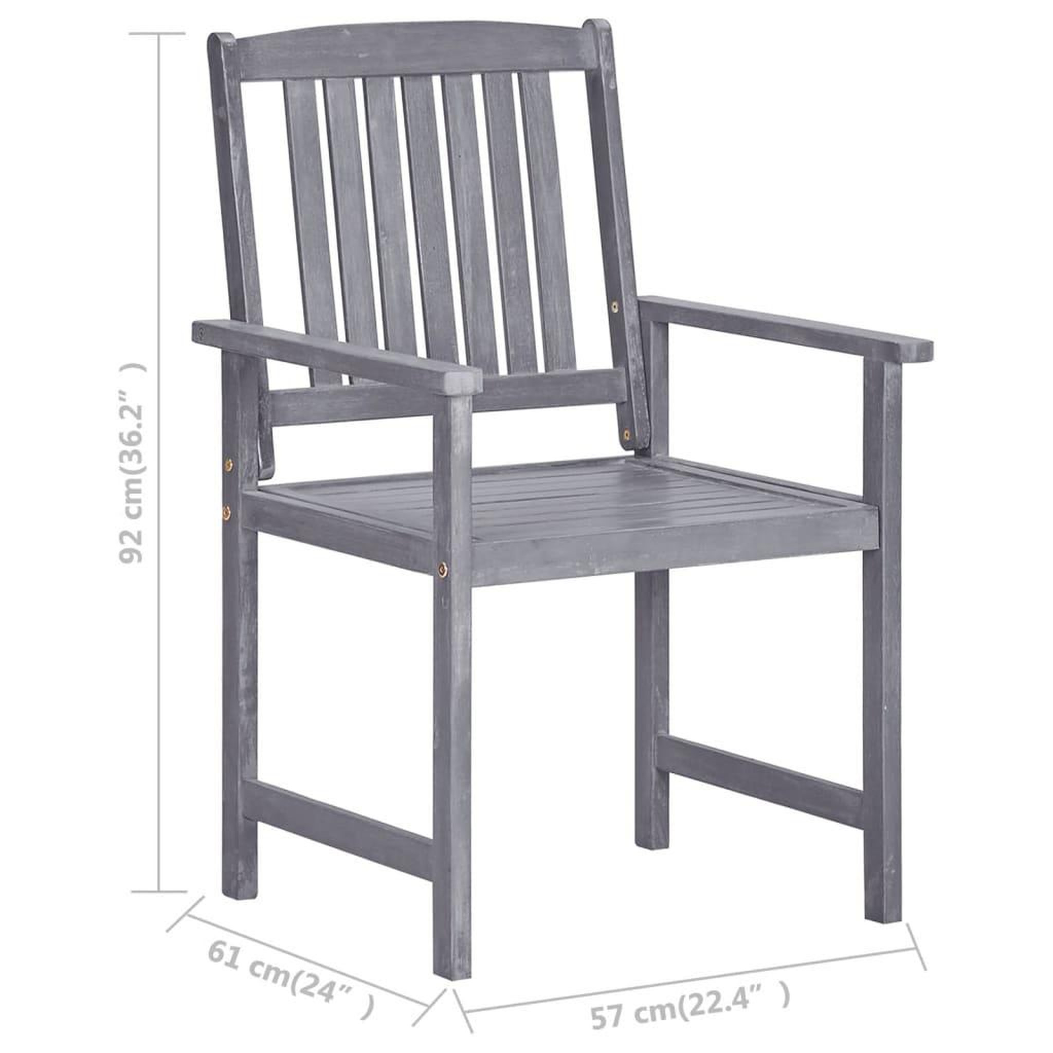 Voir la diapositive 6 : VIDAXL Chaises de jardin lot de 4 Bois massif d'acacia Gris