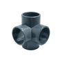 Voir la diapositive 2 : JARDIDECO Té 4 voies PVC pression 90° Ø 63 mm - Fitt