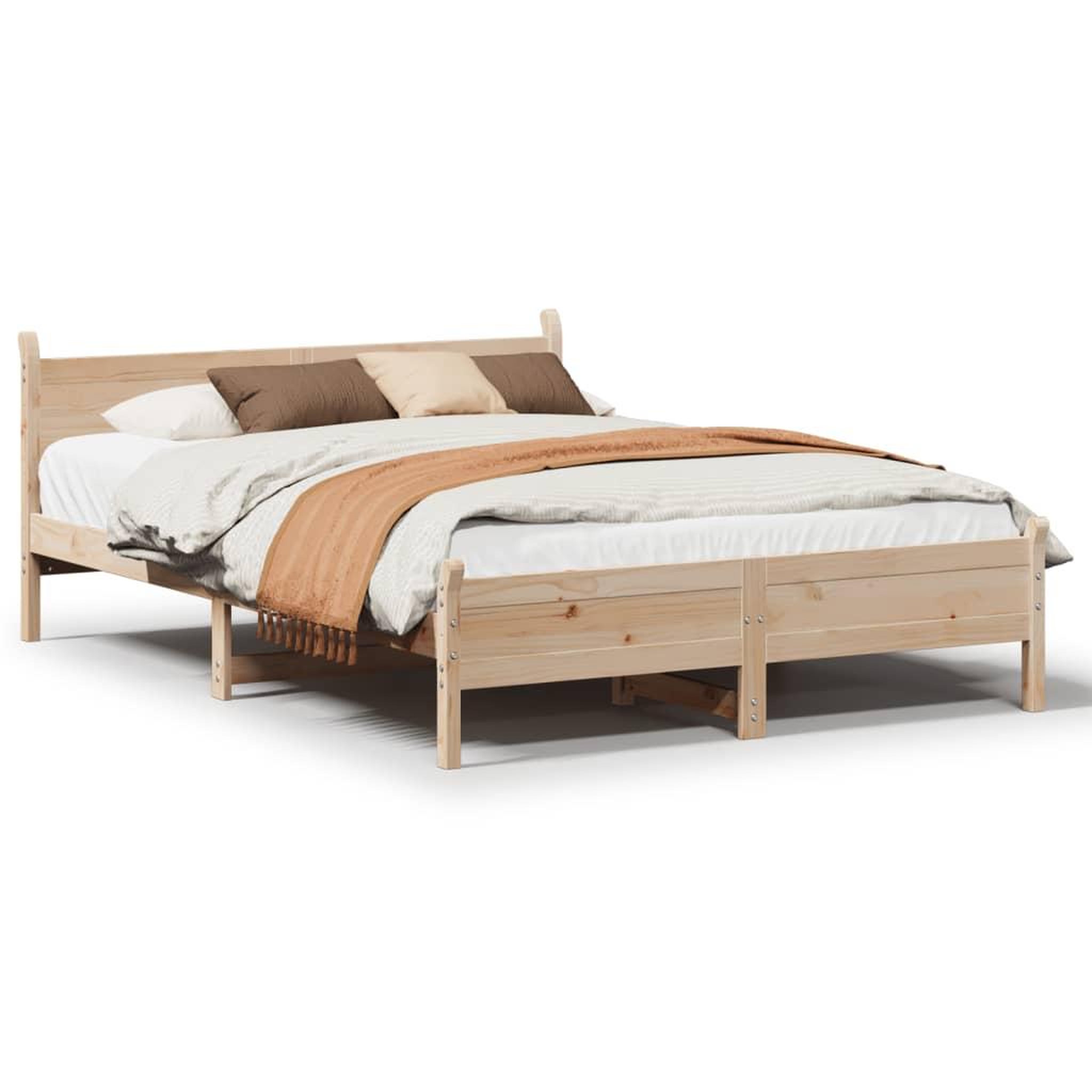 Voir la diapositive 2 : VIDAXL Cadre de lit sans matelas 120x200 cm bois de pin massif