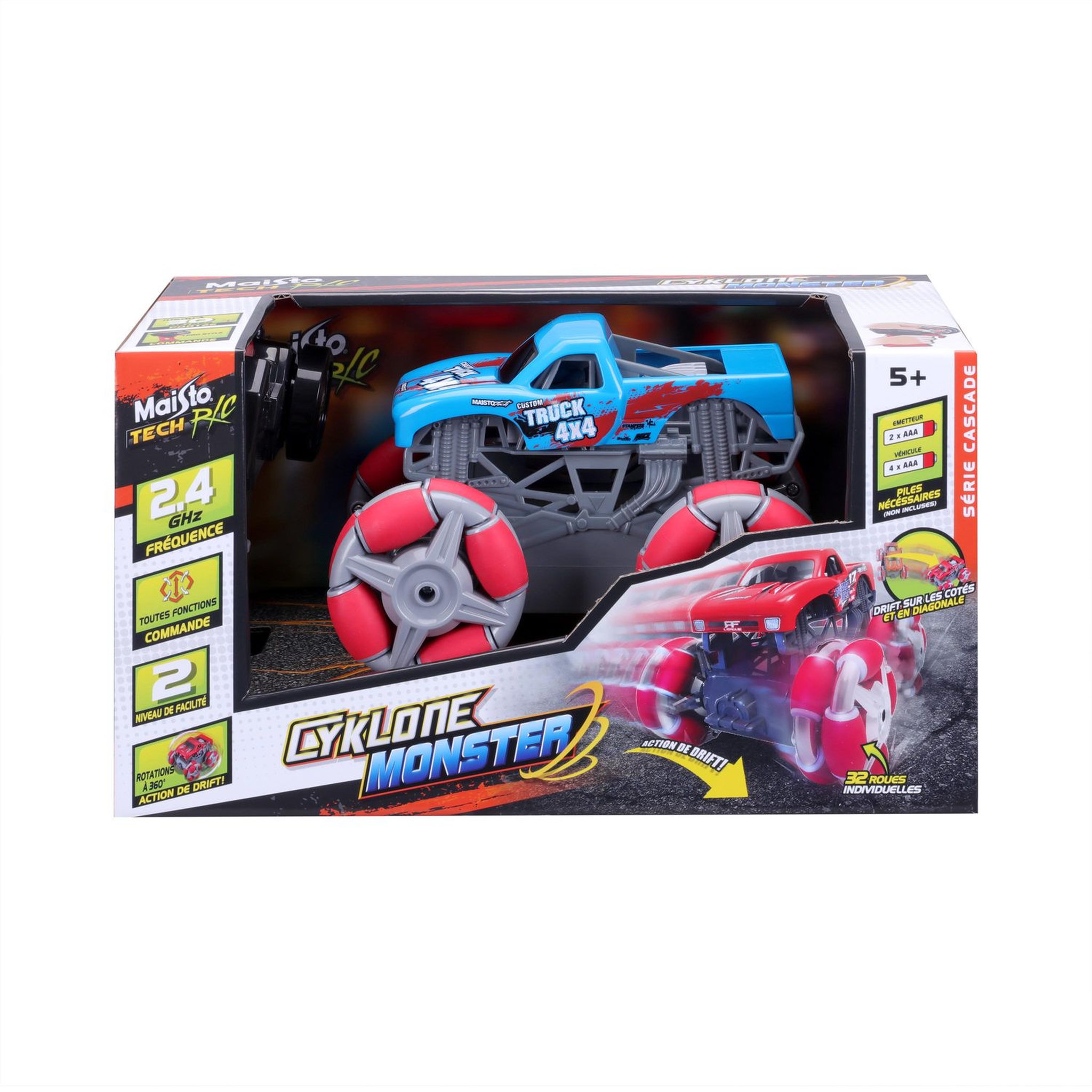 Voir la diapositive 2 : Bburago RC Maisto monster truck cyklone drift 
