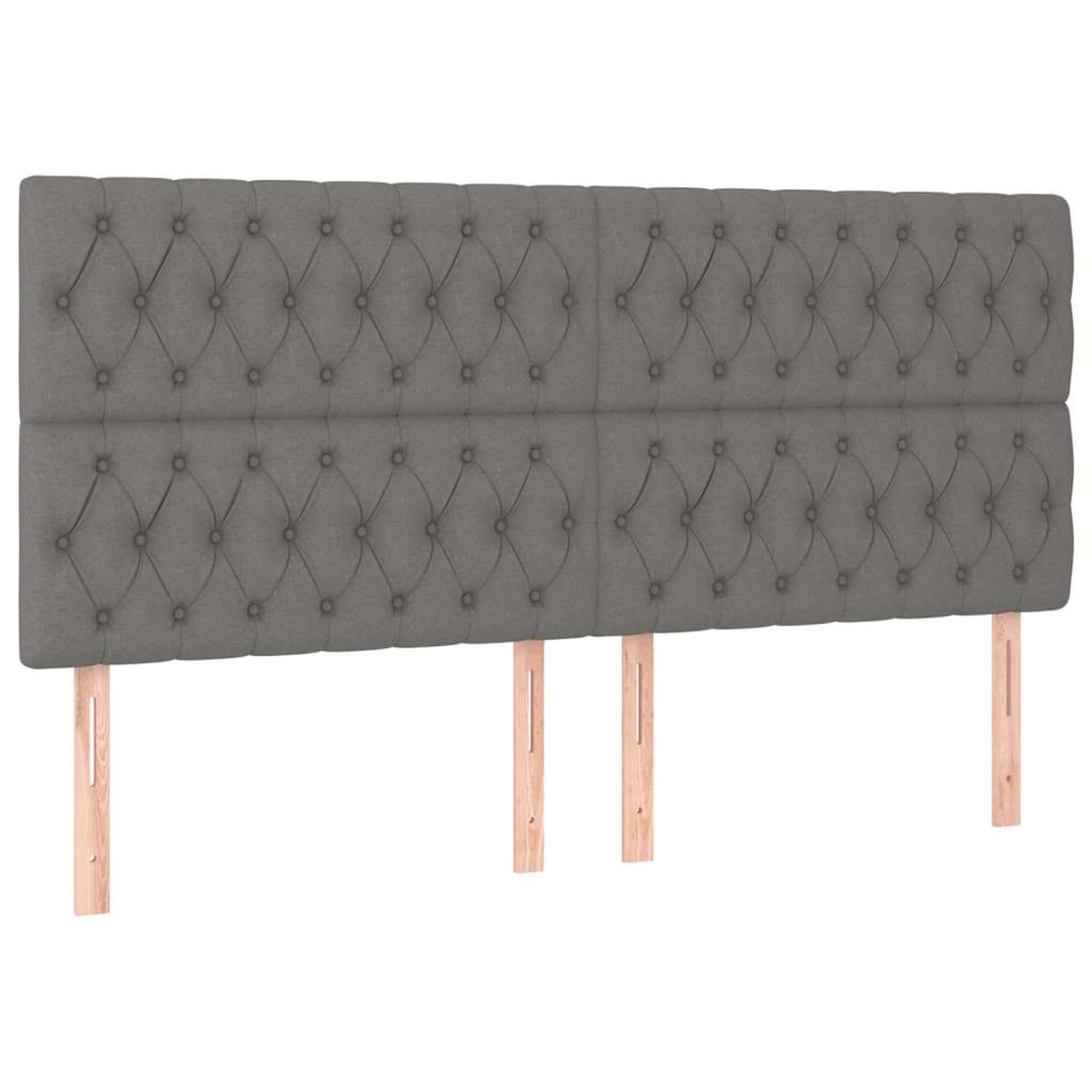 Voir la diapositive 2 : VIDAXL Tetes de lit 4 pcs Gris fonce 100x7x78/88 cm Tissu