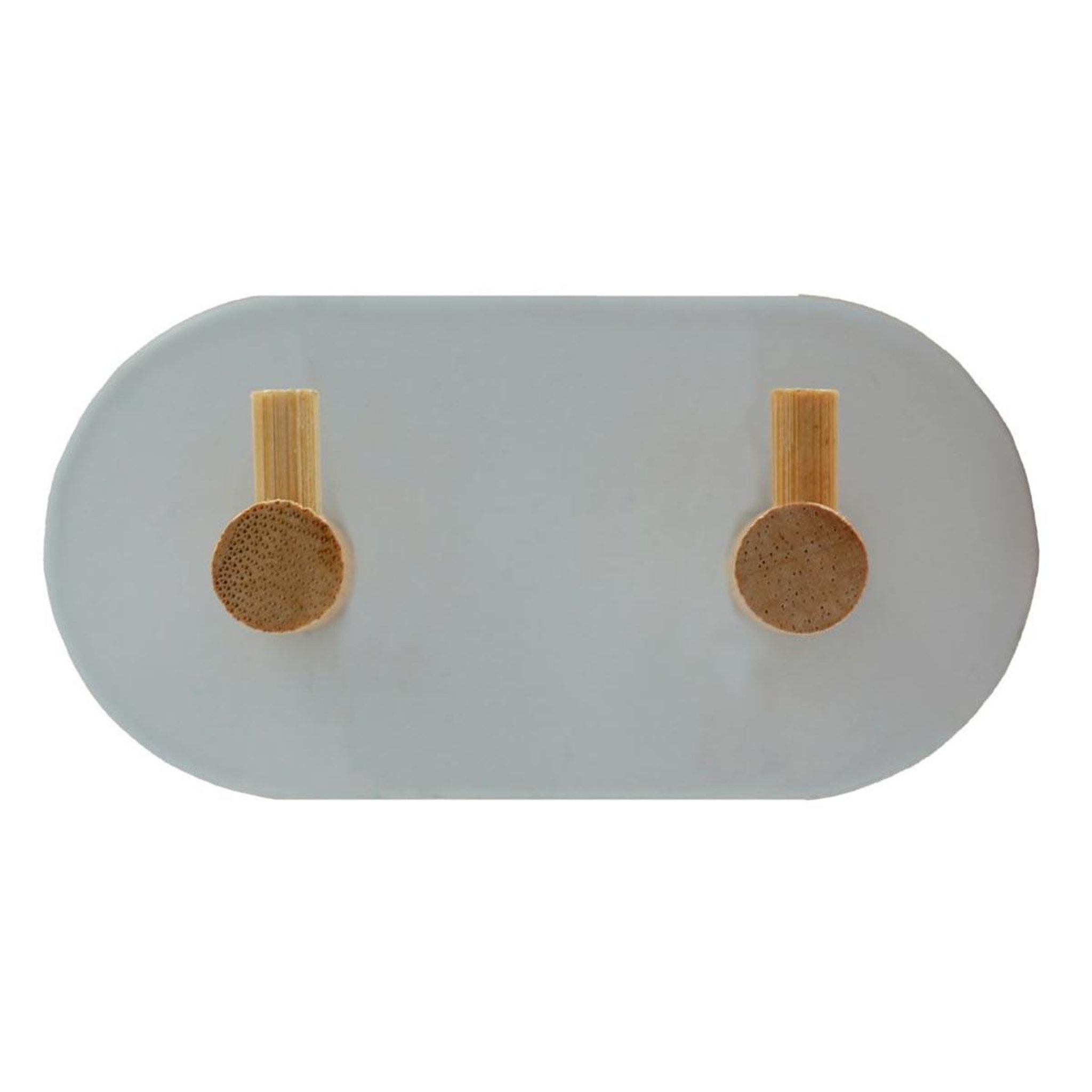 Douceur d'Intérieur Patère adhésive 2 crochets en métal  fixeo  9cm blanc