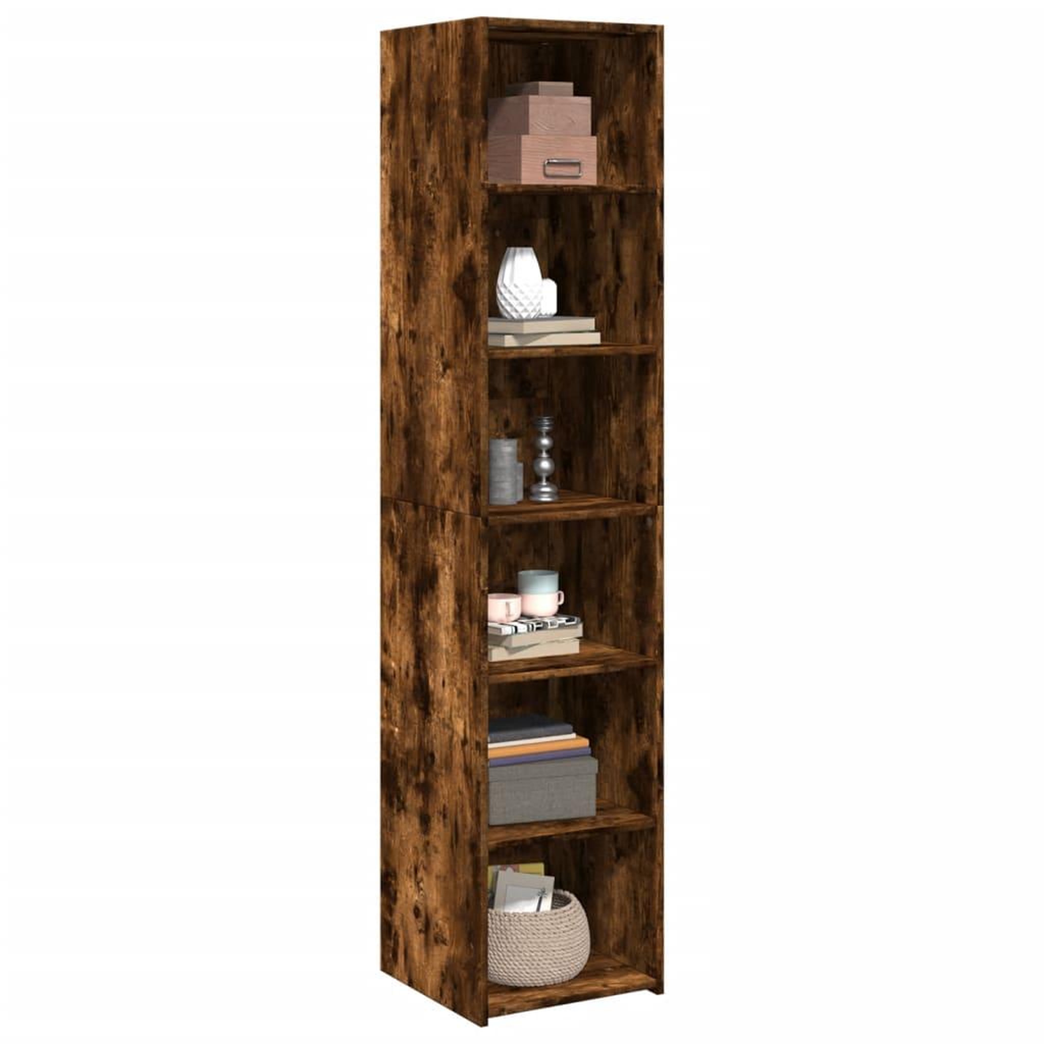 Voir la diapositive 3 : VIDAXL Buffet haut chene fume 40x41x185 cm bois d'ingenierie