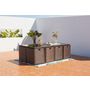 Voir la diapositive 3 : CONCEPT USINE Table et chaises 12 places encastrables résine marron-blanc MIAMI