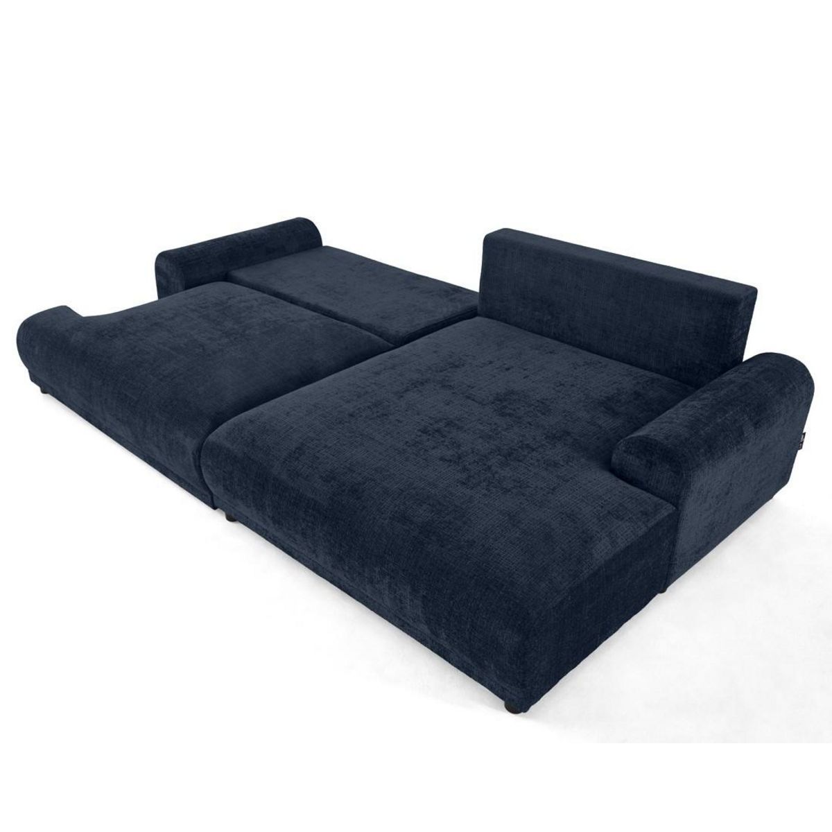 LISA DESIGN Nelly - canapé d'angle droit 4 places convertible avec coffre en velours texturé