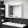 Voir la diapositive 1 : VIDAXL Armoire de salle de bain a miroir LED Blanc brillant 80x12x68cm