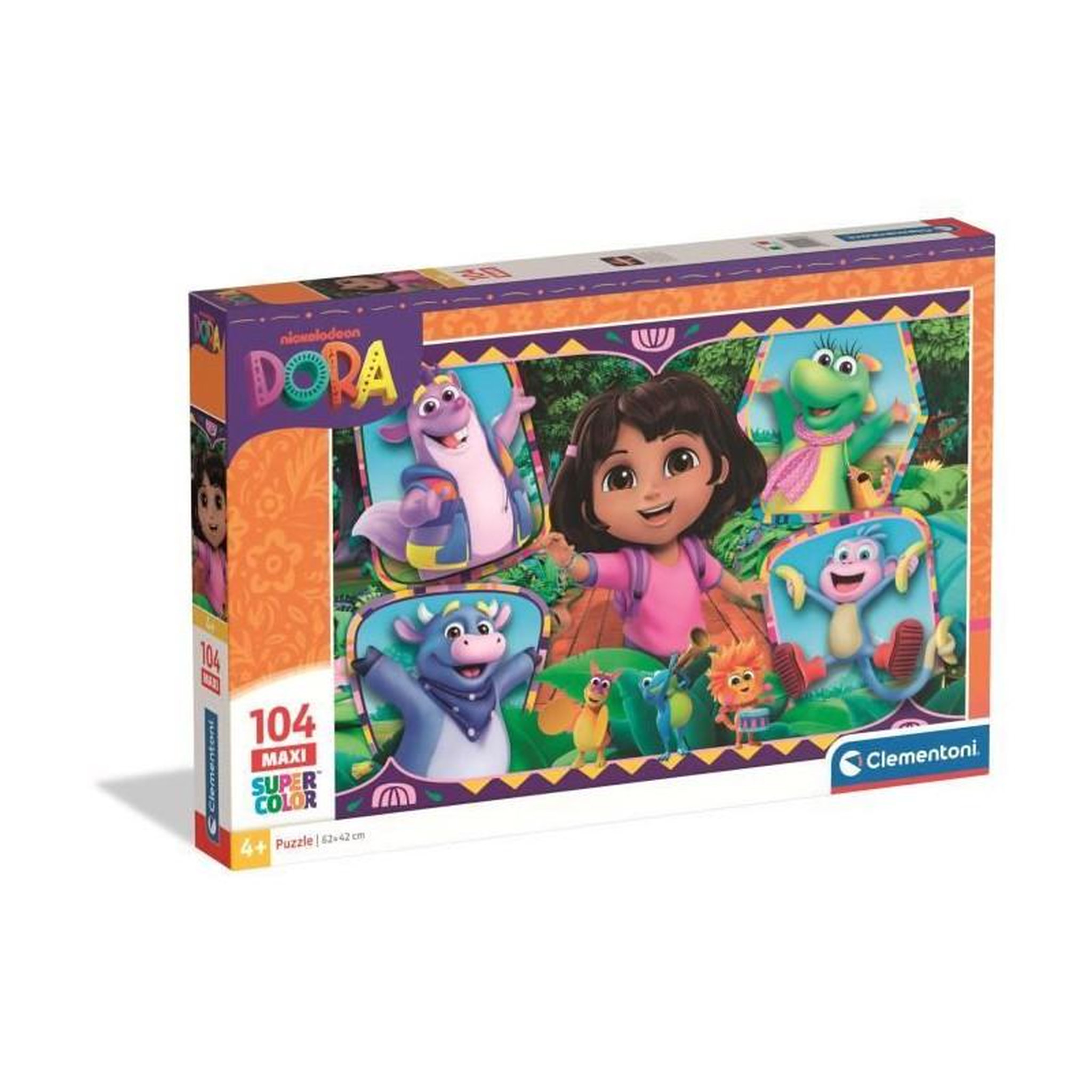 CLEMENTONI Puzzle enfant 104 pièces Maxi – Dora – Grand format – Dès 6 ans – Clementoni