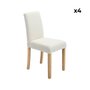 Voir la diapositive 6 : SWEEEK Lot de 4 chaises RITA revêtement bouclette pieds en bois d'hévéa