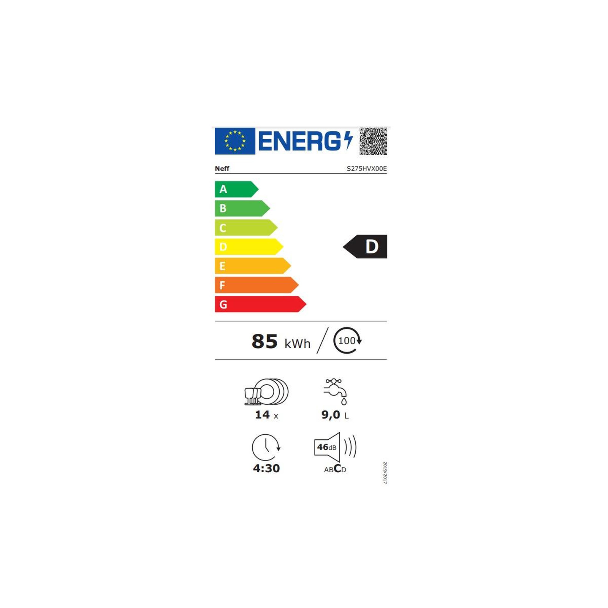 Voir la diapositive 2 : Neff Lave-vaisselle 14 couverts 46db tout intégrable - s275hvx00e