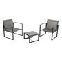 Voir la diapositive 1 : TOILINUX Salon de jardin duo en textaline Madrid - Gris foncé