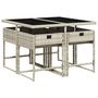 Voir la diapositive 3 : VIDAXL Ensemble a manger de jardin et coussins 5 pcs gris clair rotin
