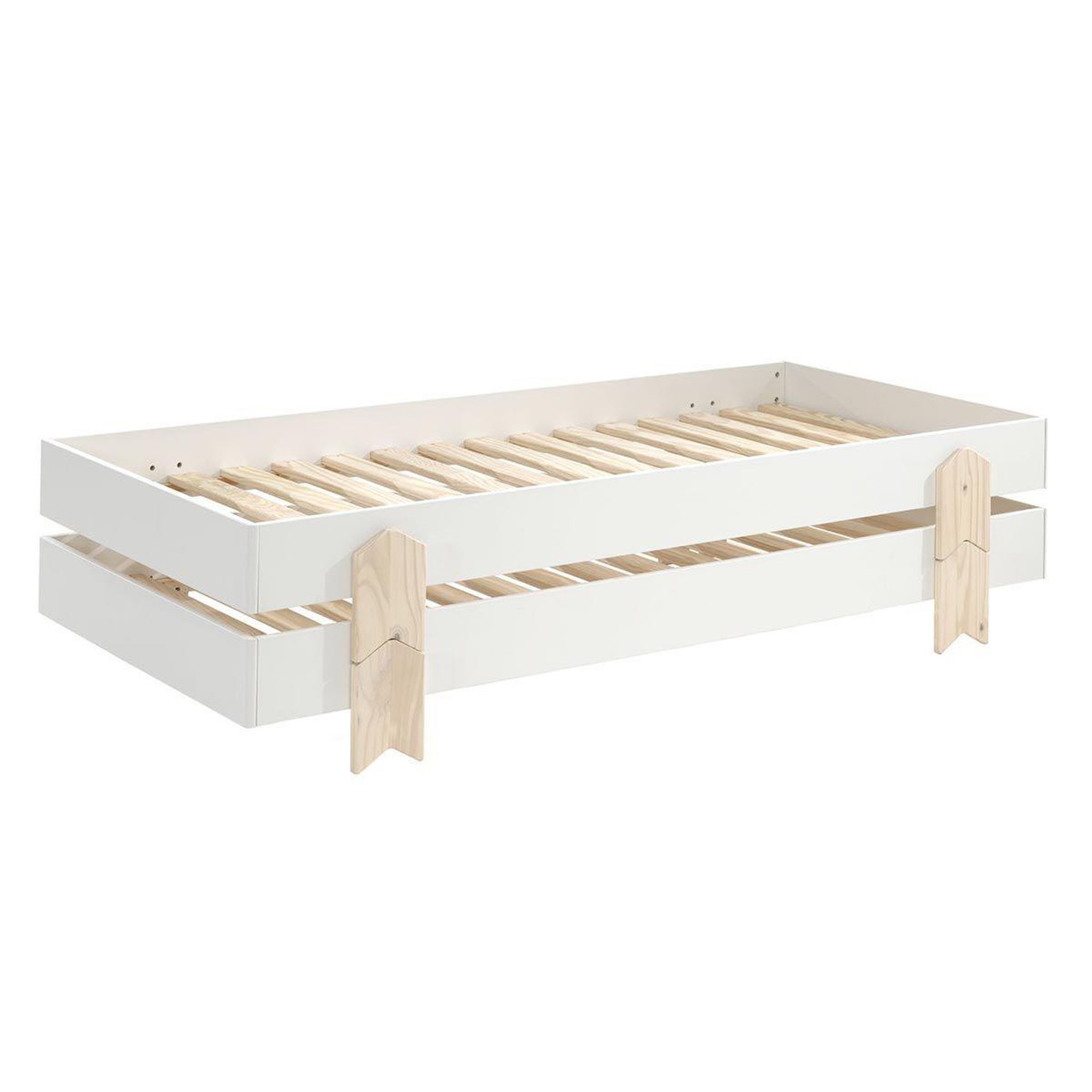 Voir la diapositive 2 : Paris Prix Lit enfant en bois  modulo arrow iii  90x200cm blanc