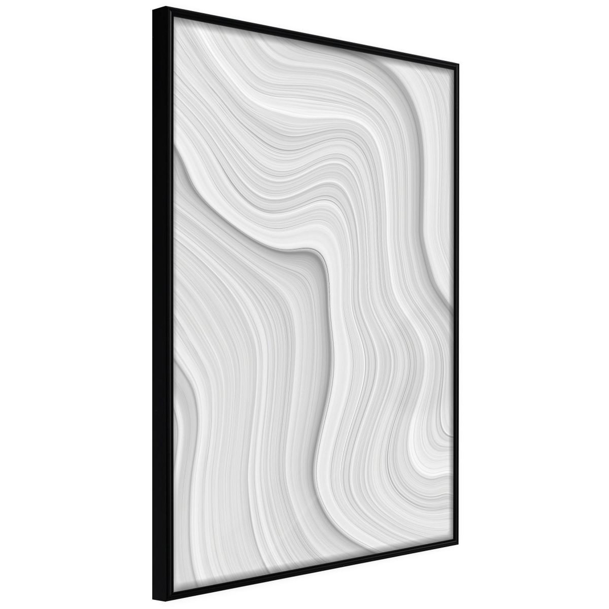Paris Prix Affiche murale encadrée  snow contour lines. Coloris disponibles : Jaune, Noir