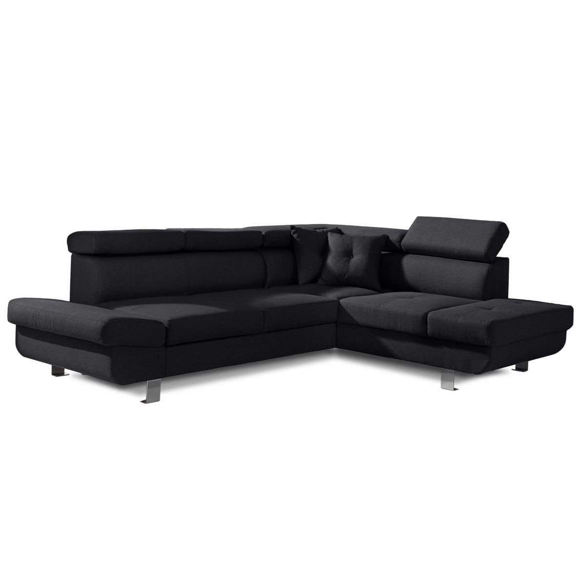 BEST MOBILIER Lisbona - canapé d'angle droit convertible - 5 places - avec têtières