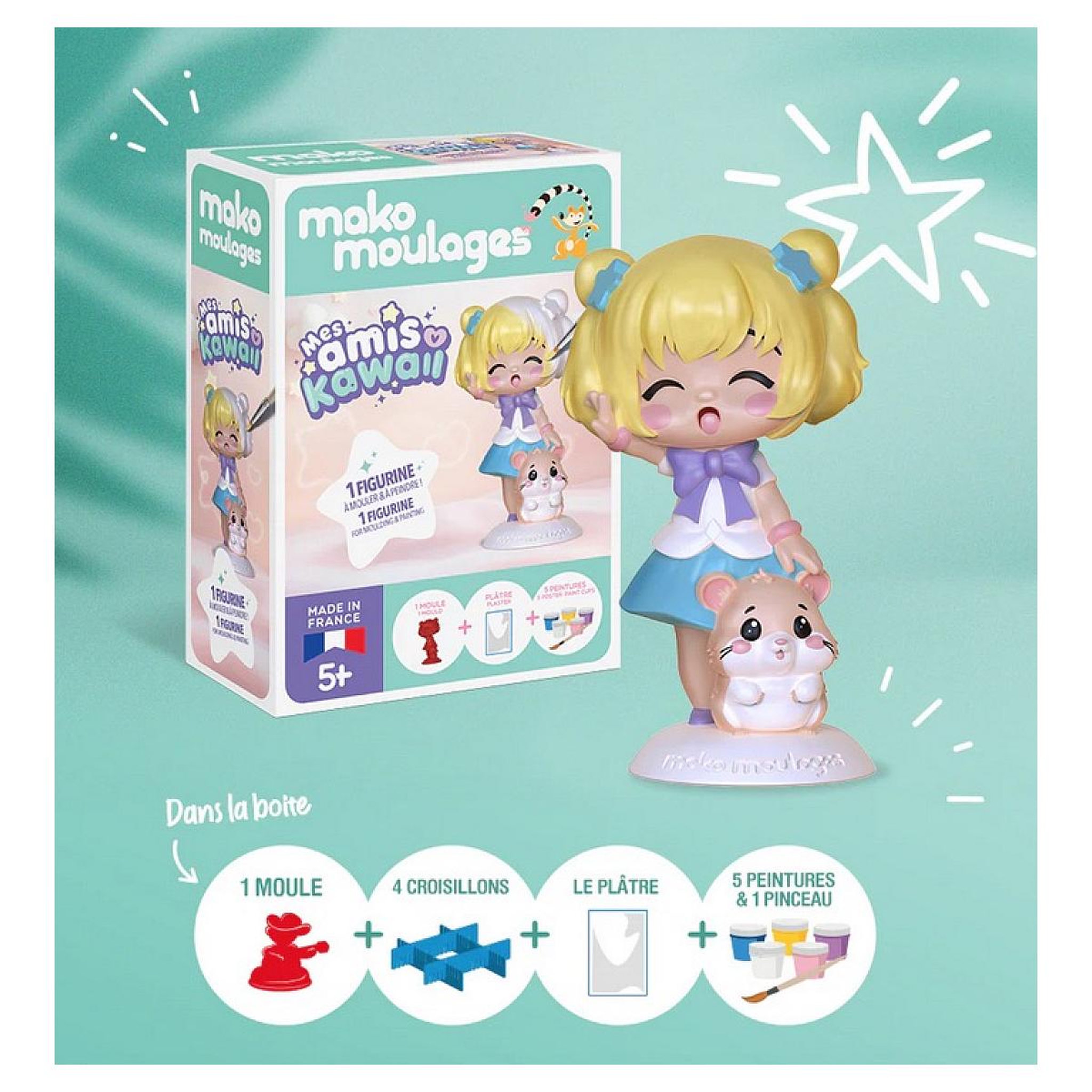 Voir la diapositive 3 : Mako Creations mako moulages - la fillette et son hamster