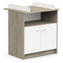 Voir la diapositive 6 : Demeyere Commode a langer 2 portes, 1 niche - HELICIA - Blanc mat & Chene kronberg - 79,6 x 70 x 94,4 cm - DEMEYERE