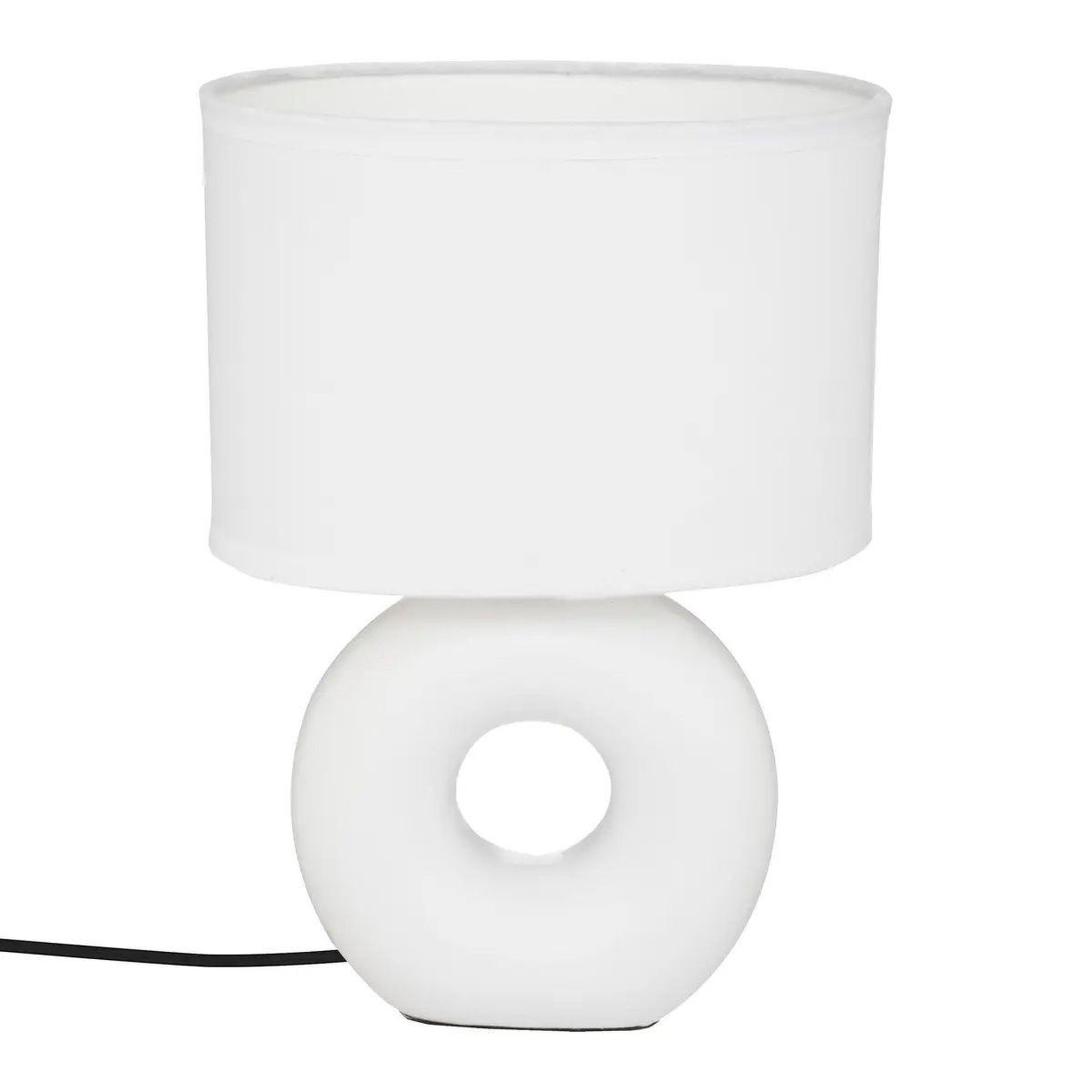 ATMOSPHERA Lampe à poser ronde  baru  25cm blanc mat
