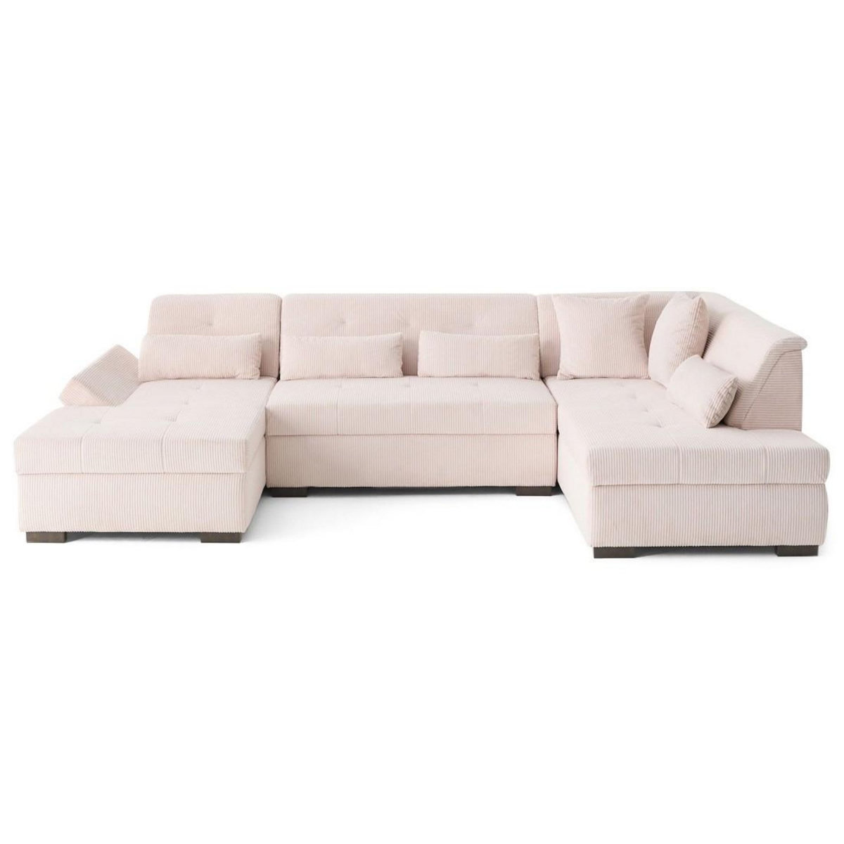 LISA DESIGN Vermont s - canapé panoramique d'angle droit 7 places en velours côtelé