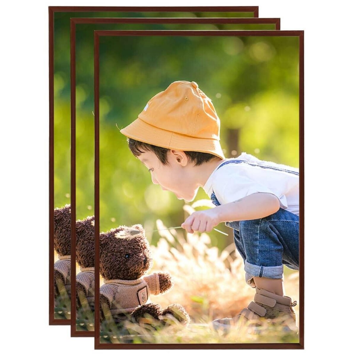 VIDAXL Cadres photo 3D 3 pcs naturel 28x28 cm pour 20x20 cm photo pas cher  